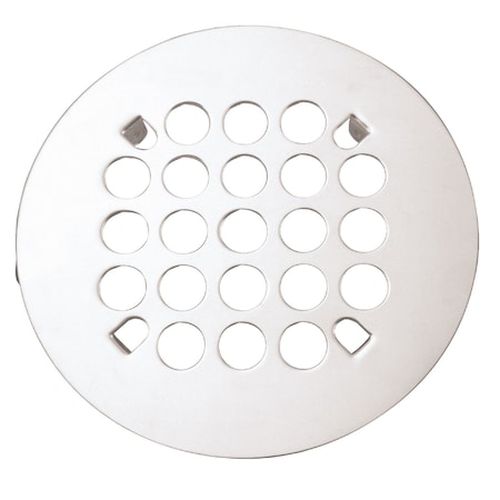 Westbrass 4-1/4" Brass Snap-In Shower Drain Cover, Powder Coat White D3191-50